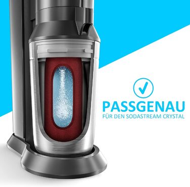 Преміальна пляшка з нержавіючої сталі 0,6 л ПРОСТО ВІЗЬМІТЬ З СОБОЮ сумісна з SodaStream Crystal - Безпечний для вуглекислого газу - Можна мити в посудомийній машині - Пляшка для пиття з нержавіючої сталі - Червоне порошкове покриття