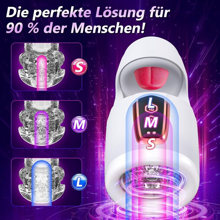 Мастурбатор Yotcoc для чоловіків, реалістичний з функцією язика та вібрації, 10 режимів смоктання та 10 режимів вібрації