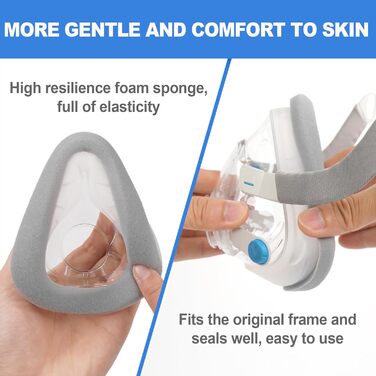 Запасна подушка (M) для AirTouch F20 (2 шт.), комфорт та ущільнення з піною з пам'яттю (нова версія), виняткова цінність та довговічна заміна, аксесуар для CPAP від BlessEase (M)