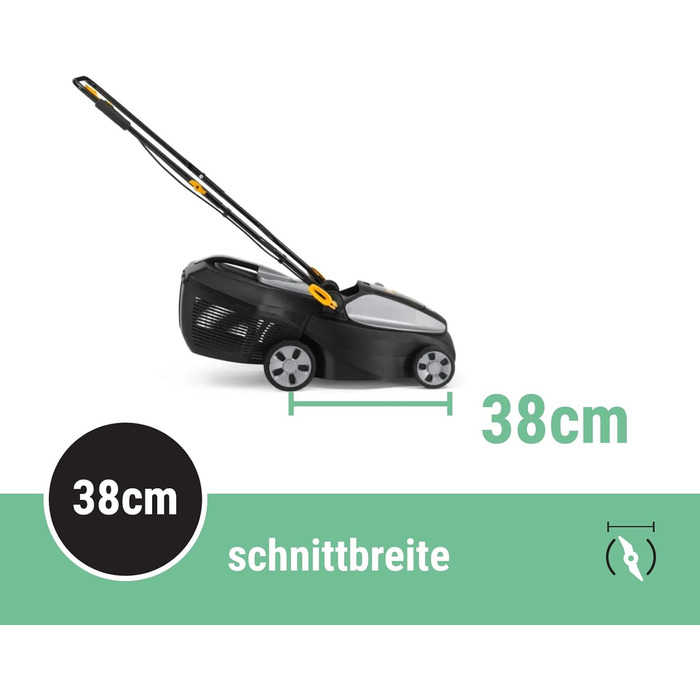 См, Batteria da 20 V (2 x 4 Ah), 550 Вт, fino a 350 m, Batteria e Caricabatteria Inclusi 38 см Single, 1 3820 Li Kit, Larghezza Taglio 38