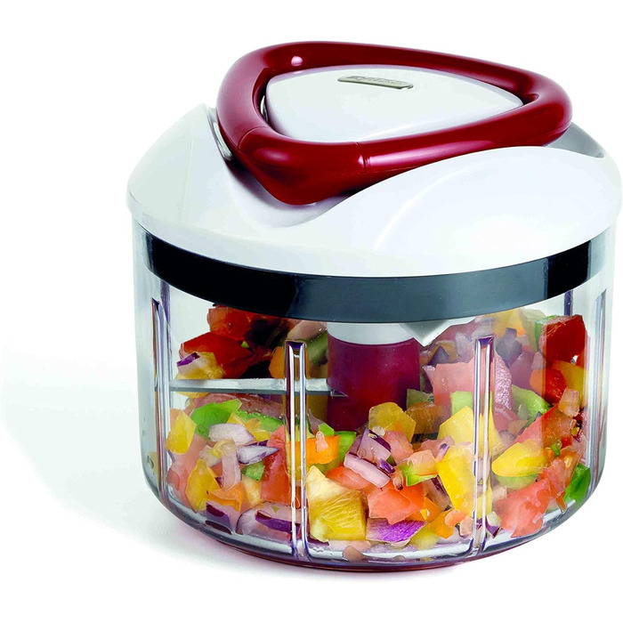 Інструкція з експлуатації універсального подрібнювача Zyliss E910015 Easy Pull, 750 мл, овочерізка, цибульна нарізка, подрібнювач для фруктів і овочів, з надзвичайно гострими лезами в запатентованому швейцарському дизайні 750 мл