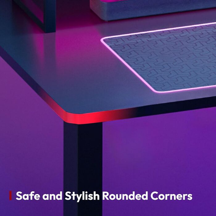 Стіл з регульованою висотою 180x80 см, Електричний ігровий стіл, Стіл з функціями пам&39яті та гачками, Чорний 180x80 см Чорний