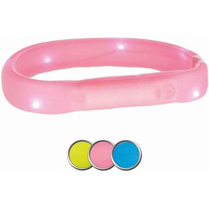 Світловідбиваючий нашийник для собак L-XL синій Світний нашийник для собак, ідеальний для прогулянок у темряві Акумуляторний та регульований 12672 Синій L-XL 70 см