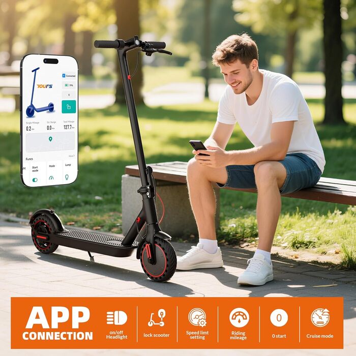 Електричний самокат з допуском до дорожнього руху, 3 режими швидкості, акумулятор класу А 10,4 Аг, запас ходу 35 км та вантажопідйомність 120 кг, складаний електросамокат 8,5 дюймів