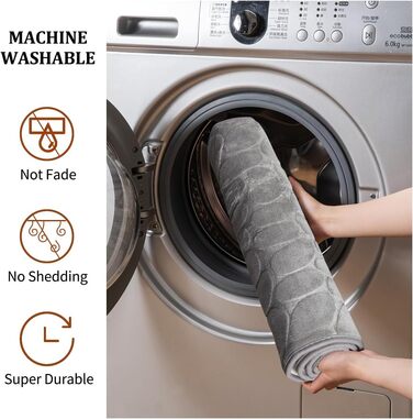 Комплект килимків для ванної, 4 предмети, нековзний, килимок для ванної, що прається, килимок для ванної з піни з ефектом пам&39яті, сірий килимок для ванної, килимок для ванної 50x80 см, 50x120 см, 50x50 см, 60x40 см