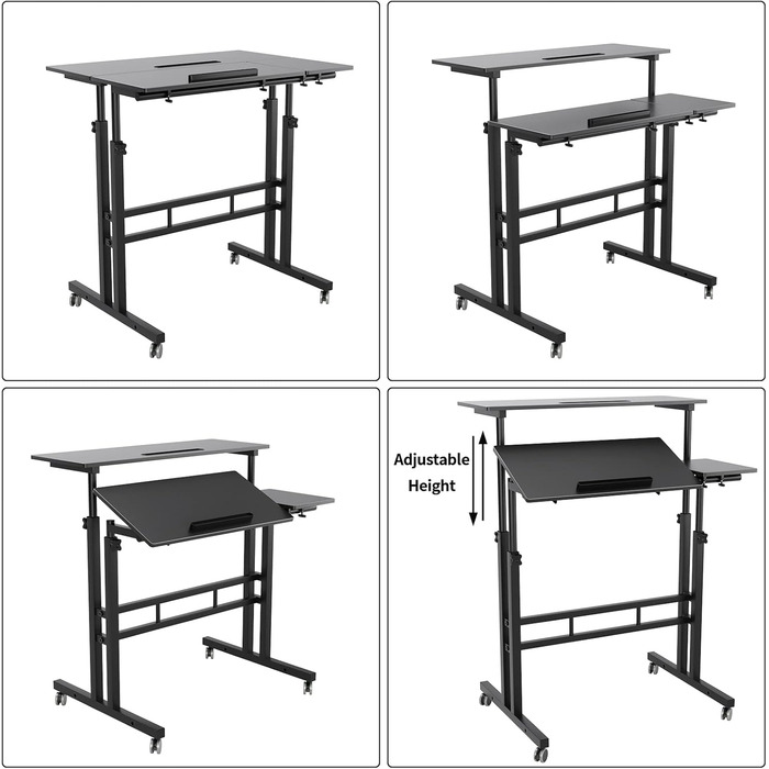 Приставний столик Кухонний стіл fgdgd Комп&39ютерний стіл Книжкова полиця для навчання, Мобільна робоча станція для ноутбука, Чорно-білий