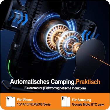 Автомобільний тримач мобільного телефону Auckly 15 Вт з функцією зарядки, автоматичне затискання на 270, автомобільний бездротовий