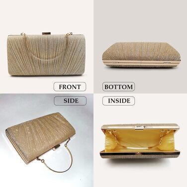 Жіноча блискуча сумка-клатч Pahajim, елегантна маленька сумочка, сумка для весілля, вечірки, побачення (срібна), 2 шт.