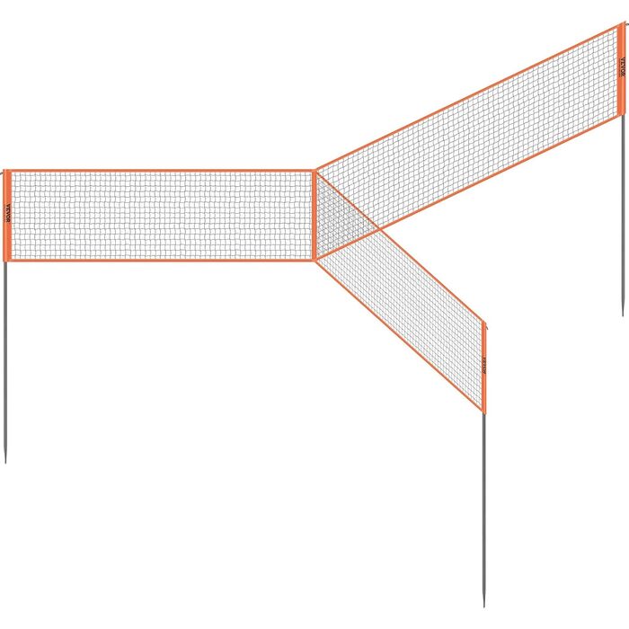Комплект волейбольної сітки VEVOR з регульованою висотою, 4,3 x 2,2 м, портативна, для пляжу та саду (з м'ячем та сумкою для перенесення), Помаранчевий