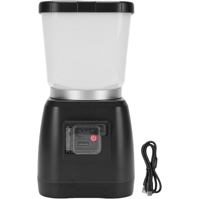 Ліхтар для кемпінгу з ручним керуванням ємністю 6000 мАг, водонепроникний, акумуляторний, подвійний світлодіодний ліхтар IPX7, портативний зарядний пристрій, 22 години роботи, аварійне освітлення для кемпінгу, (ЧОРНИЙ) Чорний