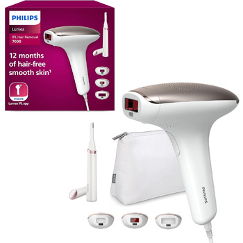 Пристрій для видалення волосся Philips Lumea IPL серії 7000 - Пристрій для видалення волосся з тримером Satin Compact Correction, 3 насадками для тіла, обличчя та зони бікіні (модель BRI923/00)