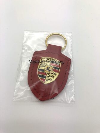 Брелок Porsche ЧЕРВОНИЙ шкіряний з гербом WAP0500920E