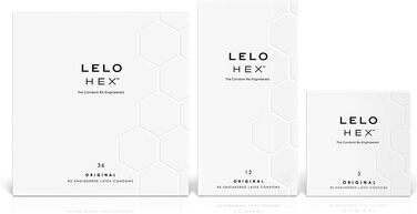 Презервативи LELO HEX для безпечного сексу та контрацепції, новий ультратонкий презерватив дарує додаткове задоволення, злегка змочені презервативи для чоловіків (36 упаковок), надзвичайно тонкі