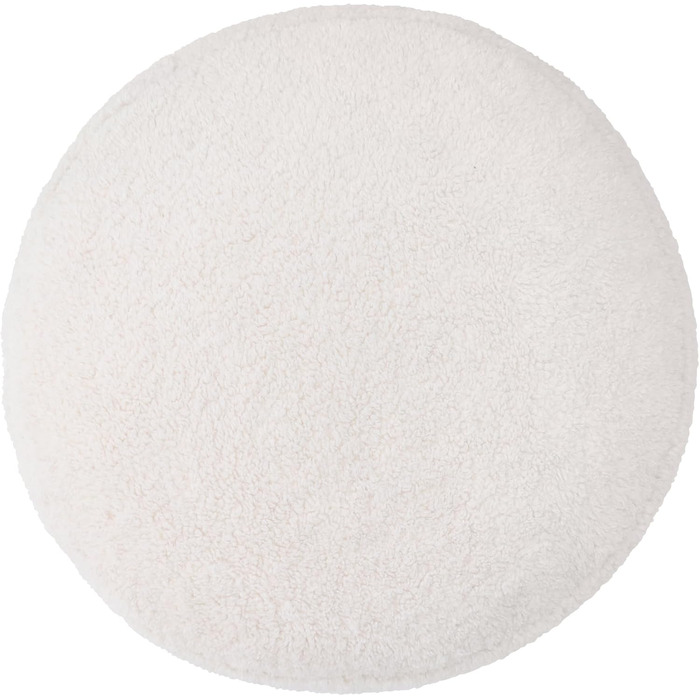 Табурет Icon Milano, кремовий, пухнаста тканина букле, крісло-мішок з шерпи, пуф з наповнювачем, пуф для ніг для вітальні, декор для вітальні