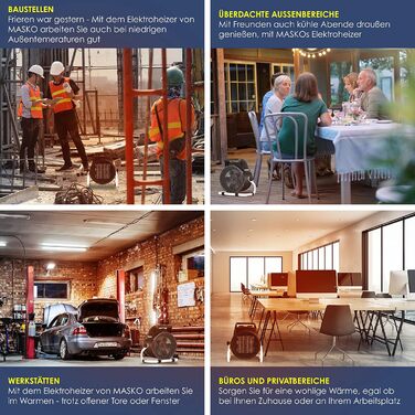 Електричний обігрівач Masko тепловентилятор будівельний обігрівач керамічний обігрівач електричний обігрівач з термостатом електри