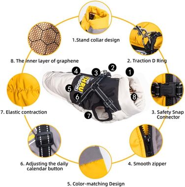 Зимова куртка для собак, костюм для домашніх тварин, водонепроникний та вітрозахисний, безрукавний жилет з бавовняною підкладкою та світловідбивачами на блискавці (чорний, L) Чорний L