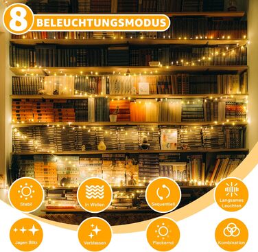 Казкові вогні на відкритому повітрі 60M 600 LED, казкові вогні з пультом дистанційного керування 8 режимів таймера, водонепроникни