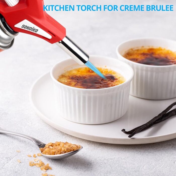 Кухонний пальник Sondiko, палаючий факел, головка кухонного пальника з регульованим полум'ям, кулінарна паяльна лампа для десертів