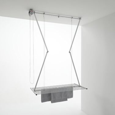 Стельовий візок для одягу, вертикальний візок для одягу, складний з алюмінію та сталі 152x54x25 см (сірий, 150) 152 см Сірий