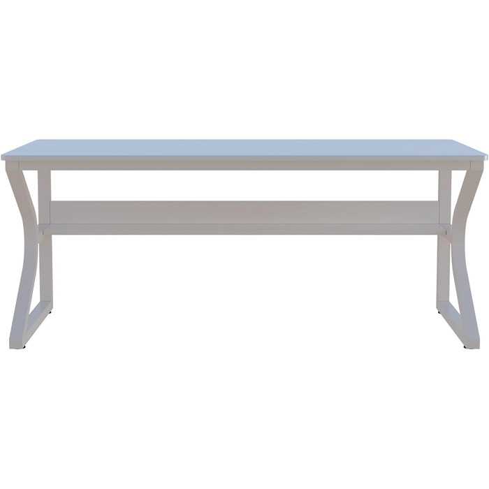 Подвійний довгий письмовий стіл із полицями 160 см ПК-стіл для 2 осіб, сучасний комп&39ютерний стіл, офісний стіл для дому та офісу, білий 160 x 60 см