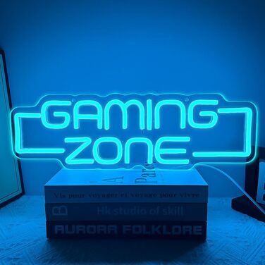 Неонова вивіска Gaming Zone, Неонова вивіска Game Zone для декору кімнати підліткових геймерів, Неонова вивіска з іграми для декору стіни, Світлодіодна неонова вивіска для геймерів, Подарунки для хлопчиків та дітей - A-Gaming zone1