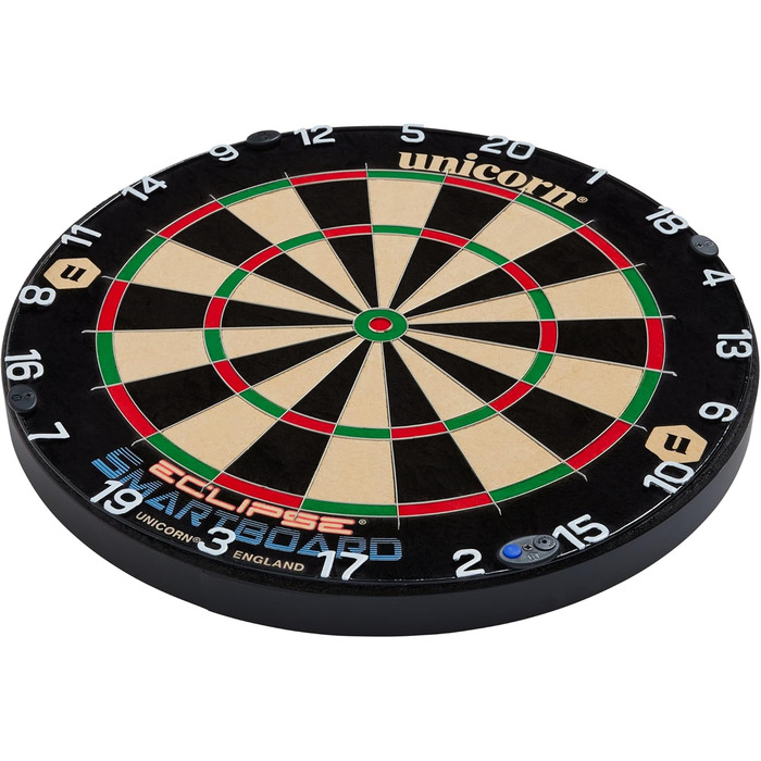 Електронна мішень для дартсу &quotЄдиноріг&quot Розумна дошка Традиційна дошка з сизалевої щетини Підключається до застосунку Scorebuddy через Bluetooth У комплекті 6 дротиків Eclipse Professional зі сталевим наконечником