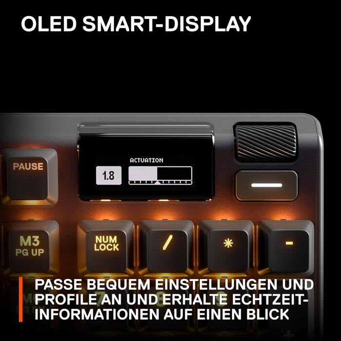 Гіпермагнітна ігрова клавіатура SteelSeries Apex Pro - Найшвидша клавіатура у світі - Налаштовувана чутливість - OLED-екран - RGB