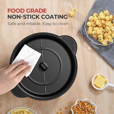 Машина для приготування попкорну YASHE, електрична мішалка для попкорну потужністю 650 Вт, машини для приготування попкорну ємністю 3 л з антипригарним покриттям, здорова та менша кількість олії для вечірок у кіно