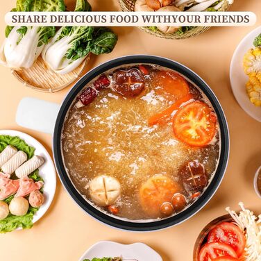 Електрична гаряча каструля Vocha, маленька каструля 1,6 л з функцією підтримки тепла, портативна каструля для швидкого супу, мультиварка для супу/рамену/макаронів/вівсянки/яєць, з подвійною потужністю (фіолетова)