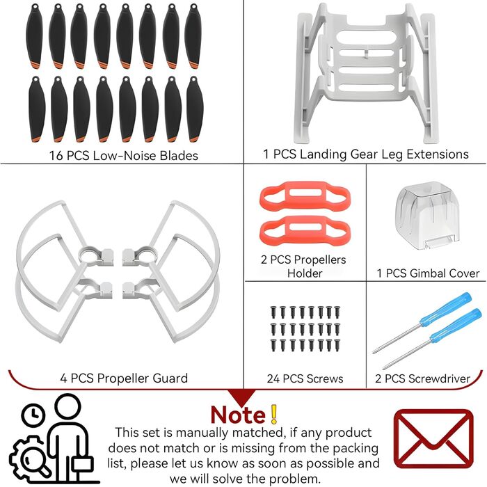 Тихі пропелери для DJI Mini 4K/Mini 2 SE/Mini SE/Mini 2 Захист пропелера шасі Захист тримача пропелера Захист карданного підвісу Всього 24 шт. Аксесуари для DJI Mini 4K 2 SE Набір аксесуарів для дрона Mini 2 SE/Mini 2/Mini SE