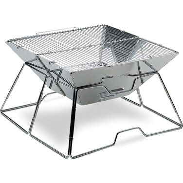 Портативний складаний гриль AceCamp на вугіллі, для кемпінгу, садової вечірки, барбекю, гриль з нержавіючої сталі, (інші розміри), середній, 34 x 36 x 22 см
