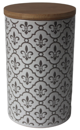 Банка Ornament Limited Edition, біла з декором "Лілія", 0,7 л