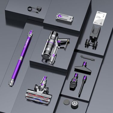 Акумуляторний пилосос Vistefly V15s Max Акумуляторний пилосос 45000 Па, 580 Вт з сенсорним екраном 8 в 1 Автоматичне виявлення пил