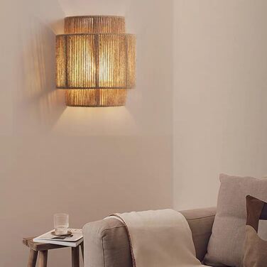 Настінний світильник LOGT плетений з ротанга, коричневий, E27