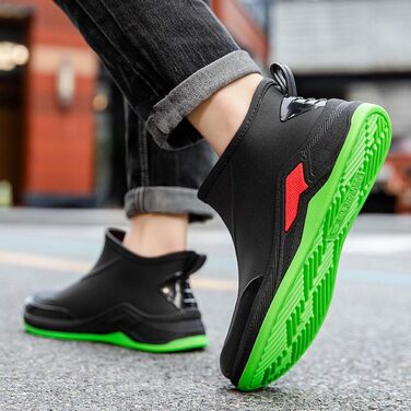 Водне взуття, гумові чоботи, для активного відпочинку на природі, дощові, легкі, низького ходу, для роботи, повсякденного життя, подорожей та походів, зелені, 39 1/3 EU