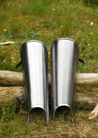 Бойовий торговець - Наголенники, пара, сталь 2 мм - Ножні трубки - середньовіччя, LARP