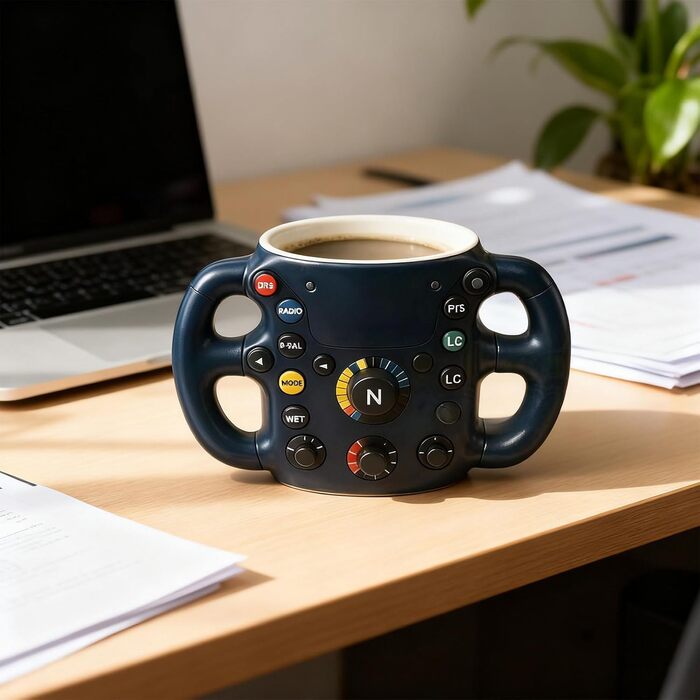 Чашки для керма з нержавіючої сталі та смоли для фанатів гонок, можна мити в посудомийній машині, кавові кружки