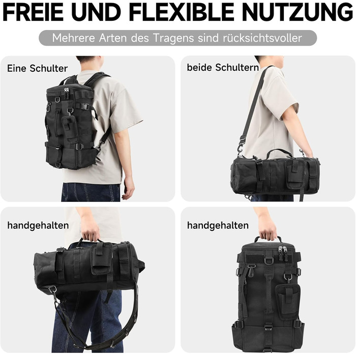 Рибальські сумки Сумка для зберігання рибальських снастей, сумка через плече Рибальське спорядження, зберігання вудок, сумка для інструментів для риболовлі Походи Полювання Кемпінг Чорний