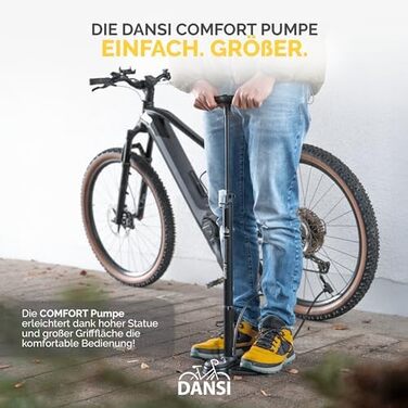 Підлоговий велосипедний насос DANSI COMFORT для всіх типів вентилів AV, SV, DV