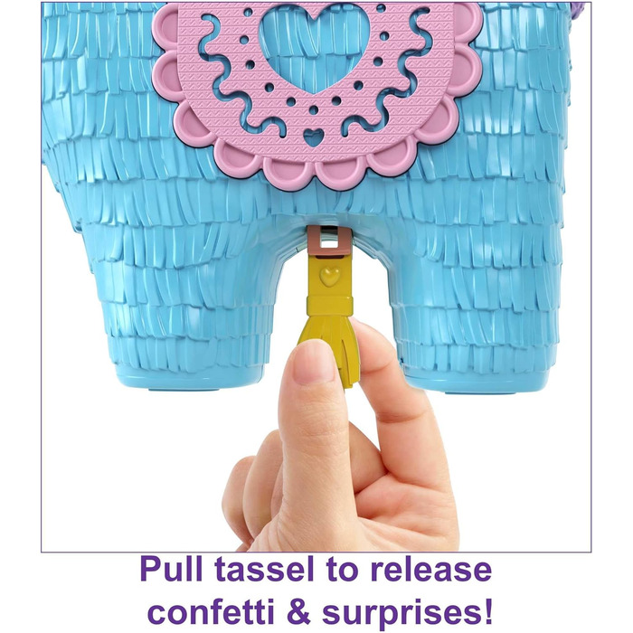 Поллі Кишенькова коробка, лама в піжамі на тему вечірки, з 25 аксесуарами, такими як 2 ляльки та 2 лами, інтерактивні елементи для