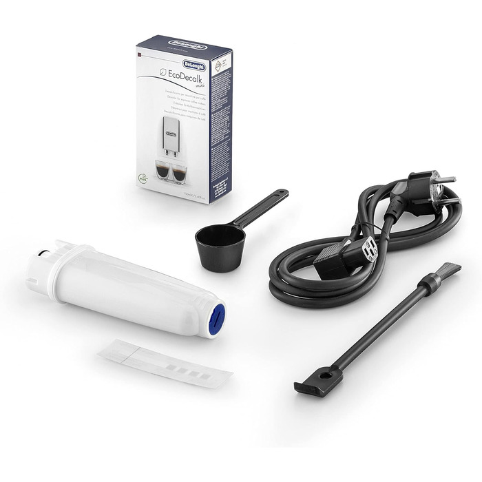 Повністю автоматична кавоварка з насадкою для спінювання молока для капучино, з кнопками прямого вибору еспресо та кави та цифровим дисплеєм із звичайним текстом, функцією 2 чашки, чорний 50x40x30 чорний, 350.15.B