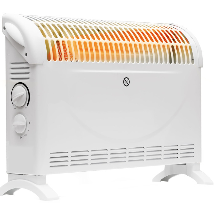 Електричний обігрівач Brollux CA2 потужністю 2000 Вт з турбовентилятором та термостатом, портативний конвекторний обігрівач, енергозберігаючий електричний обігрівач