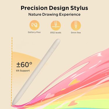 Графічний планшет UGEE для ПК 6,3 x 4 дюйми, цифрова панель для малювання з пером 8192 Чутливість до натискання 10 Express Keys Pen Tablet, сумісний з Windows Mac Linux (Q6-Beige)