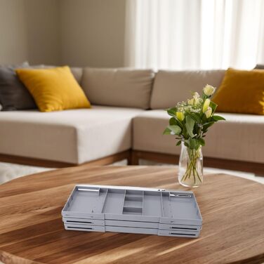 Органайзер для шухляд, однорядний, розширюваний, складаний, органайзер для ювелірних виробів, лоток, для зберігання сережок, вітрина для косметики, пластик (3 шари)