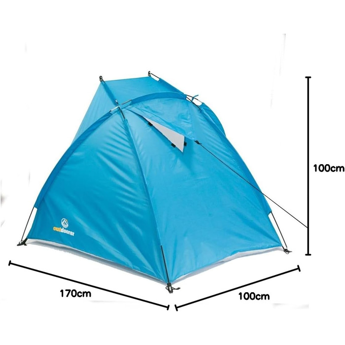 Пляжний намет для активного відпочинку Helios Air - туристичний пляжний намет із захистом від ультрафіолету 80 та вікном, що закривається, пляжний намет для подорожей (синій)