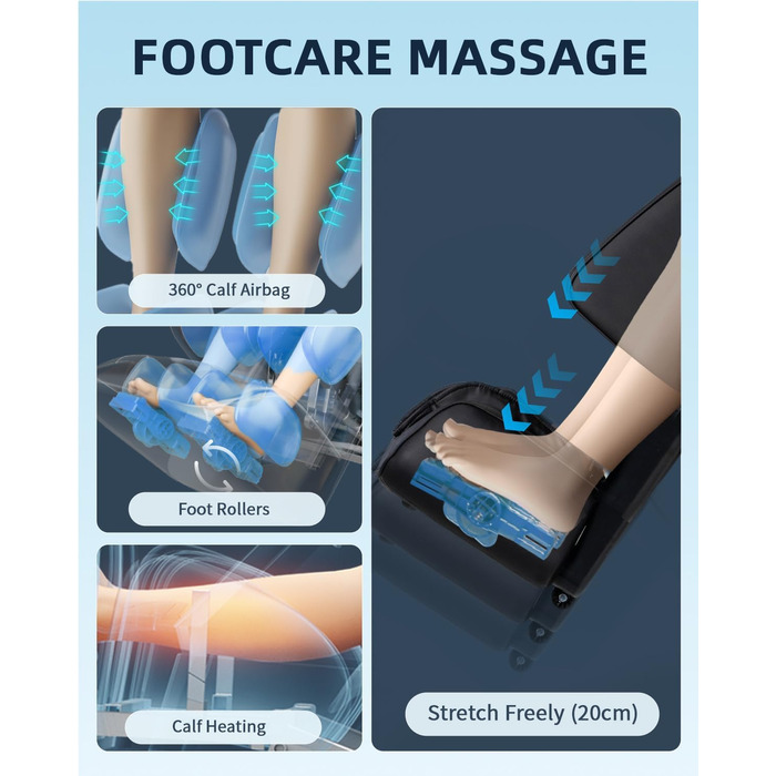 Масажне крісло для всього тіла з функцією Zero Gravity Body Scan 4D Intelligent Shiatsu Massage, підігрівом спини/ніг з голосовим керуванням AI, Bluetooth-колонкою, SL Track Massage, чорний 1 Casual