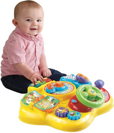 Ігровий стіл Vtech Baby Adventure 12-36 місяців і дитячий візок для ігор і прогулянок ходунки для немовлят з регульованою швидкістю, музикою та знімною ігровою дошкою Для дітей від 12 до 36 місяців Пакувальний набір EasyMail з автошколою