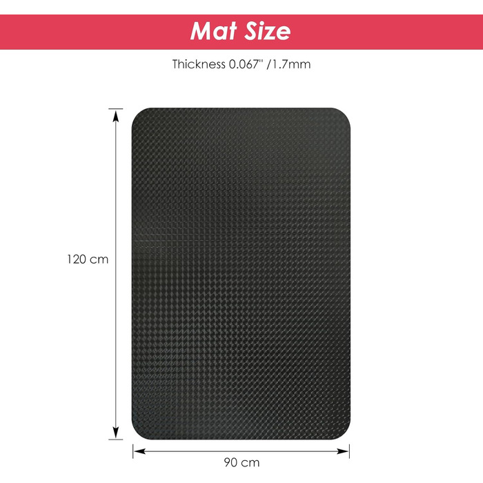Захисний килимок для підлоги Vicwe для офісних стільців, 90 x 120 см, килимок для ігрового офісного стільця, нековзний та легкий у догляді, килимок для дерев&39яних підлог, ламінату, паркету (чорний)
