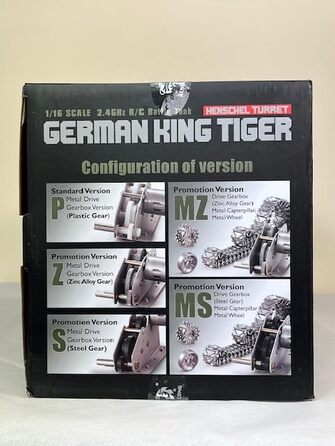 Радіокерований танк Королівський тигр (Knigstiger) Henschel, масштаб 116, Heng Long. Сталеві шестерні, дим-ефект, звук 2.4GHz V7.0