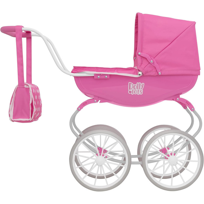 Коляска Dolly Tots Коляска для ляльок у традиційному стилі Високоякісна англійська коляска з традиційним візком Коляска з білими к